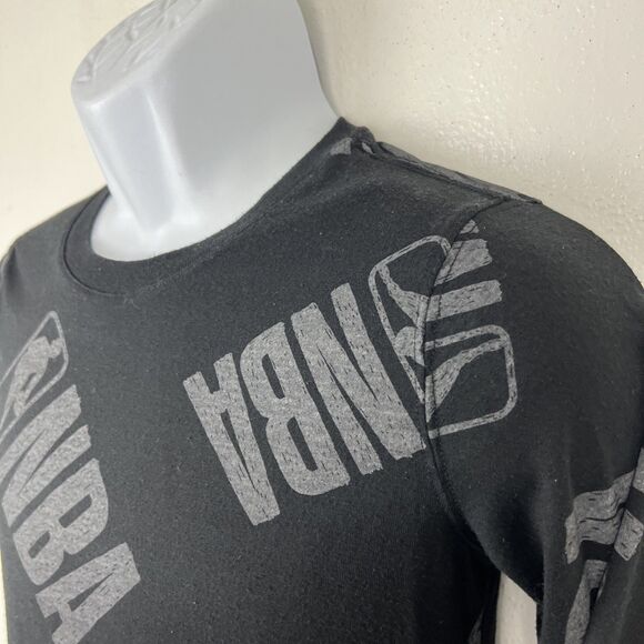 NBA Sweater Youth Medium Black Pullover Crew Neck Lightweight Logo Basketball - Picture 9 of 12